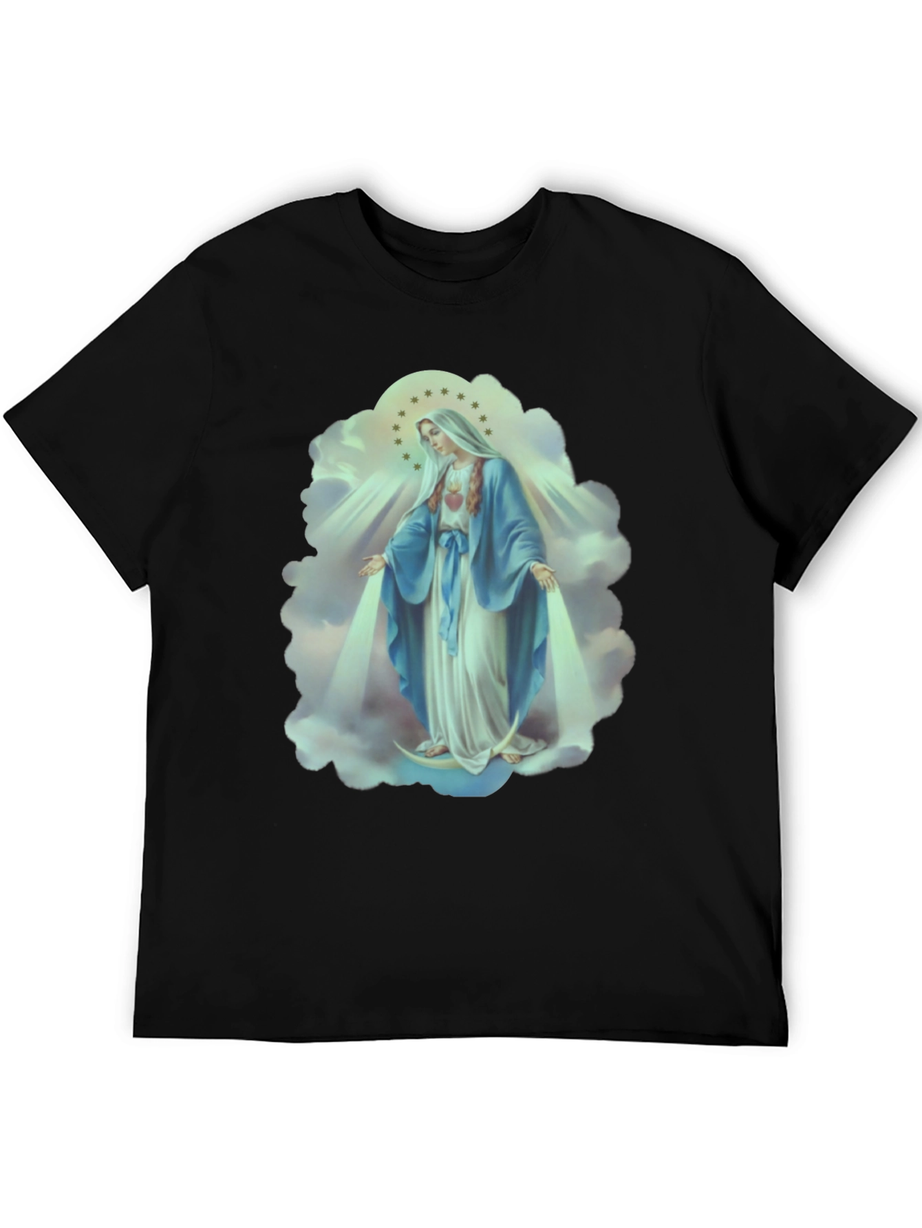 Virgin Mary Graphic Tee - Religious Icon T-Shirt