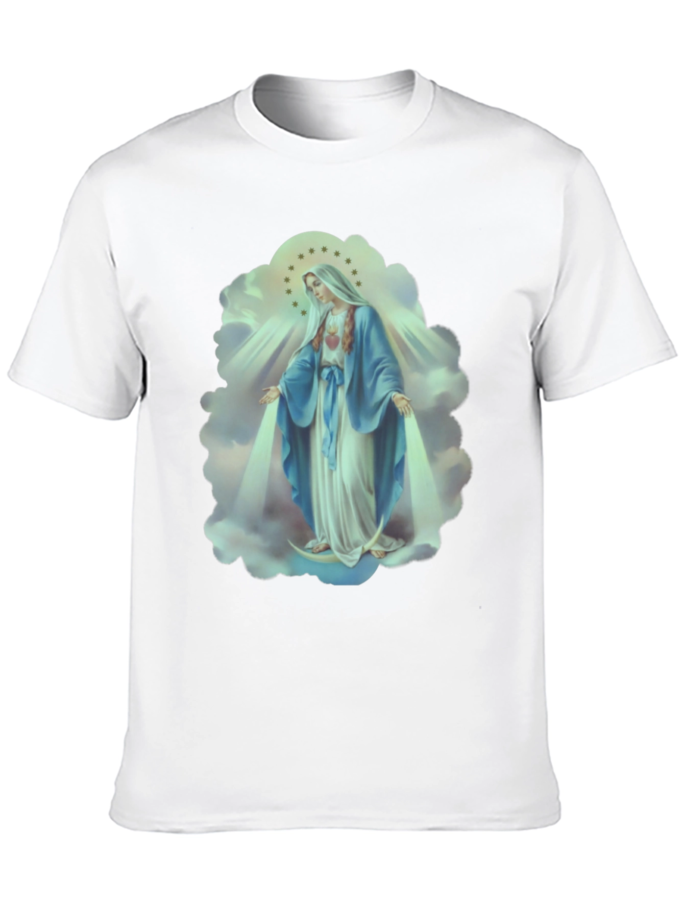 Virgin Mary Graphic Tee - Religious Icon T-Shirt