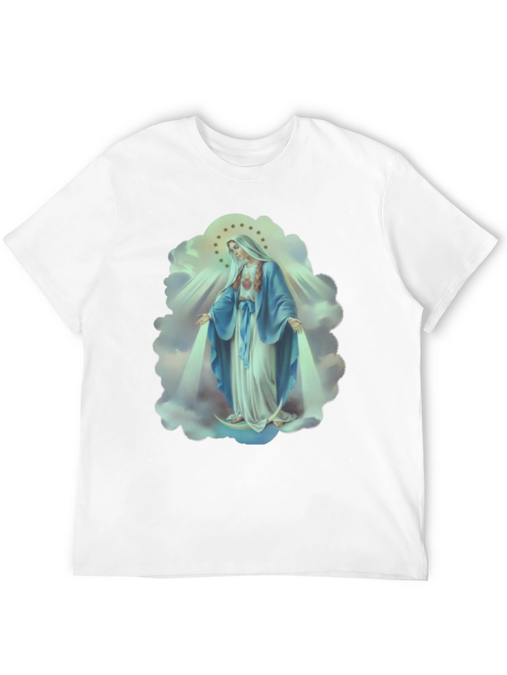 Virgin Mary Graphic Tee - Religious Icon T-Shirt