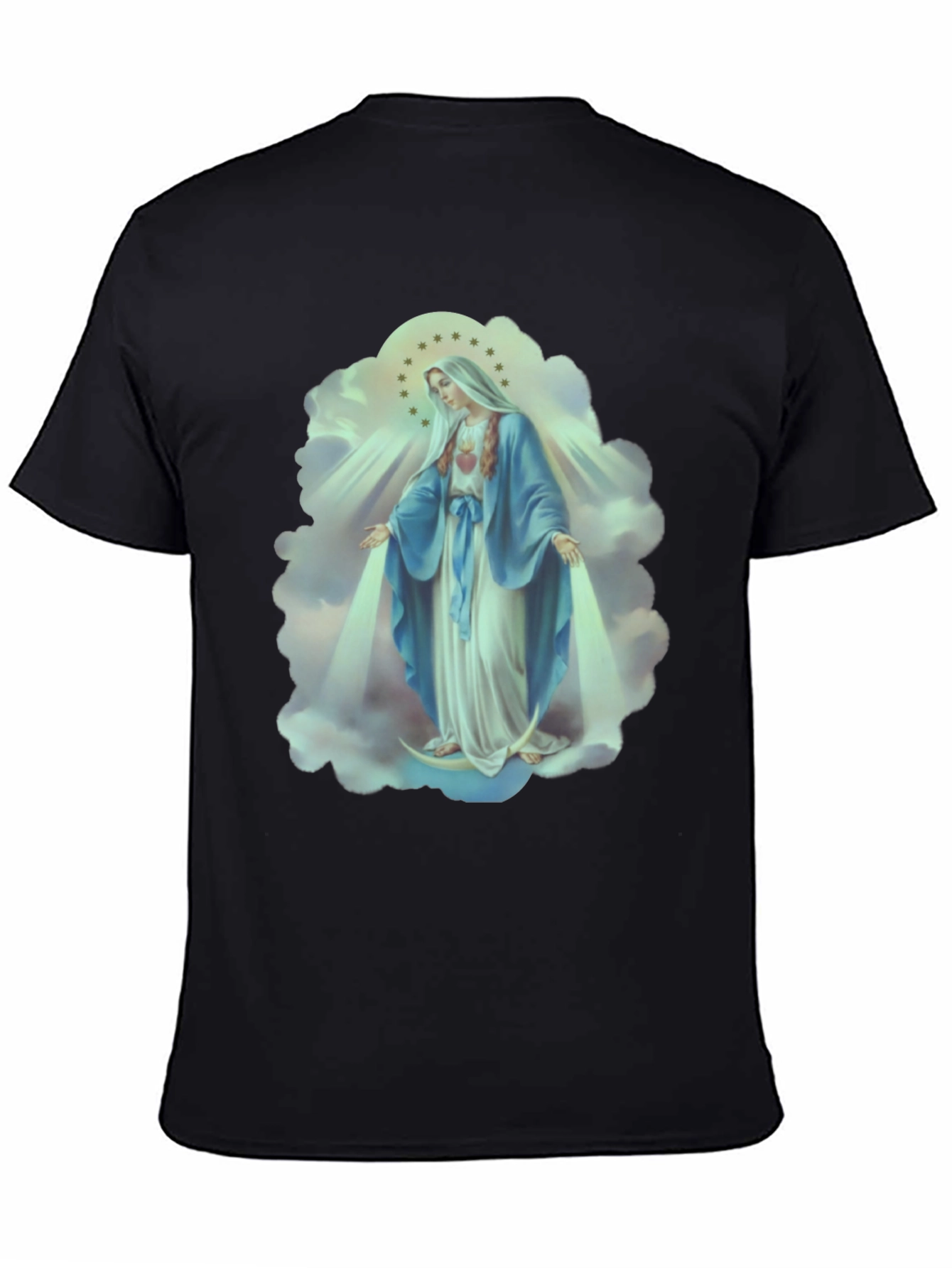 Virgin Mary Graphic Tee - Religious Icon T-Shirt