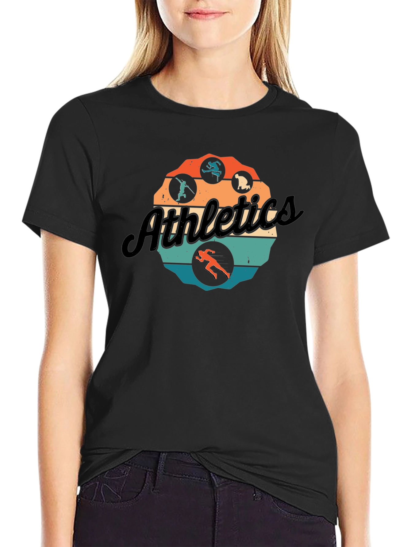 Retro Athletics Graphic Tee - Vintage Style Running Shirt