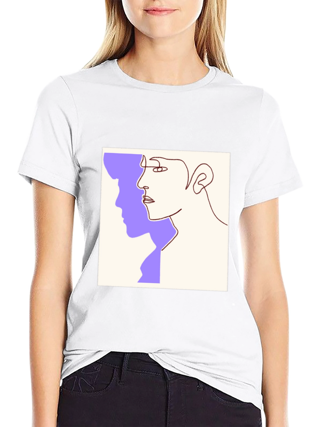Abstract Face Line Art Graphic Tee