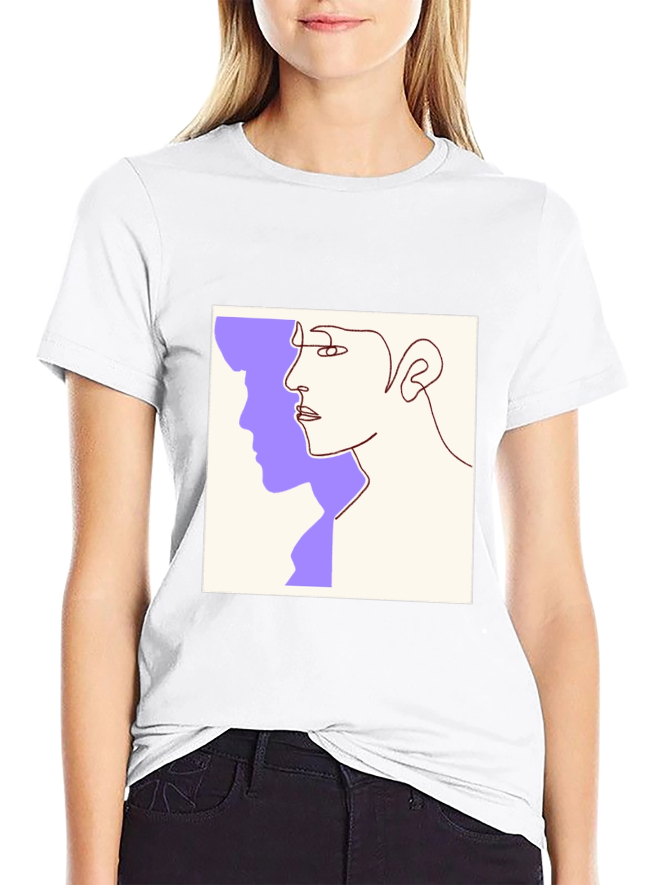 Abstract Face Line Art Graphic Tee