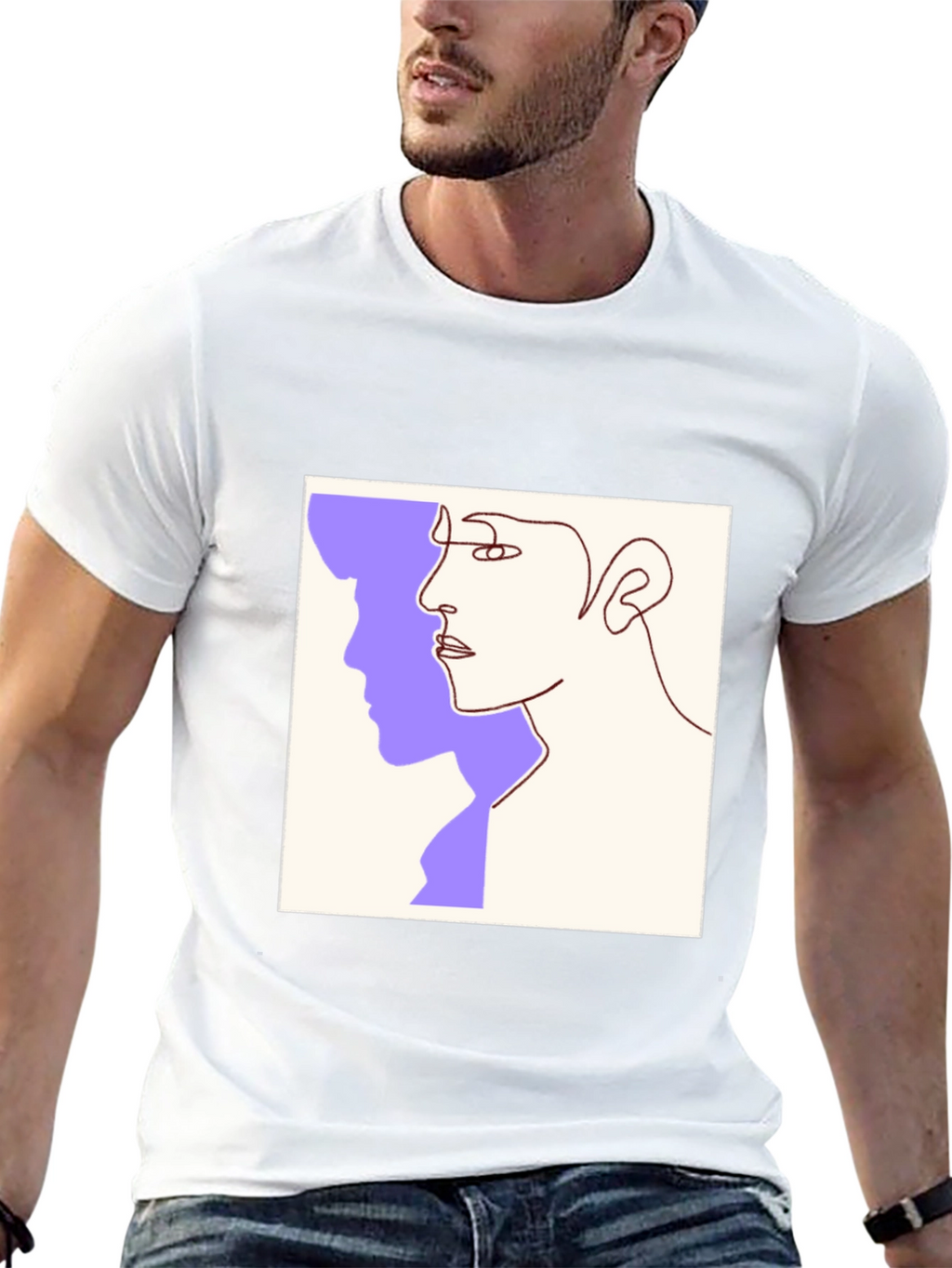 Abstract Face Line Art Graphic Tee