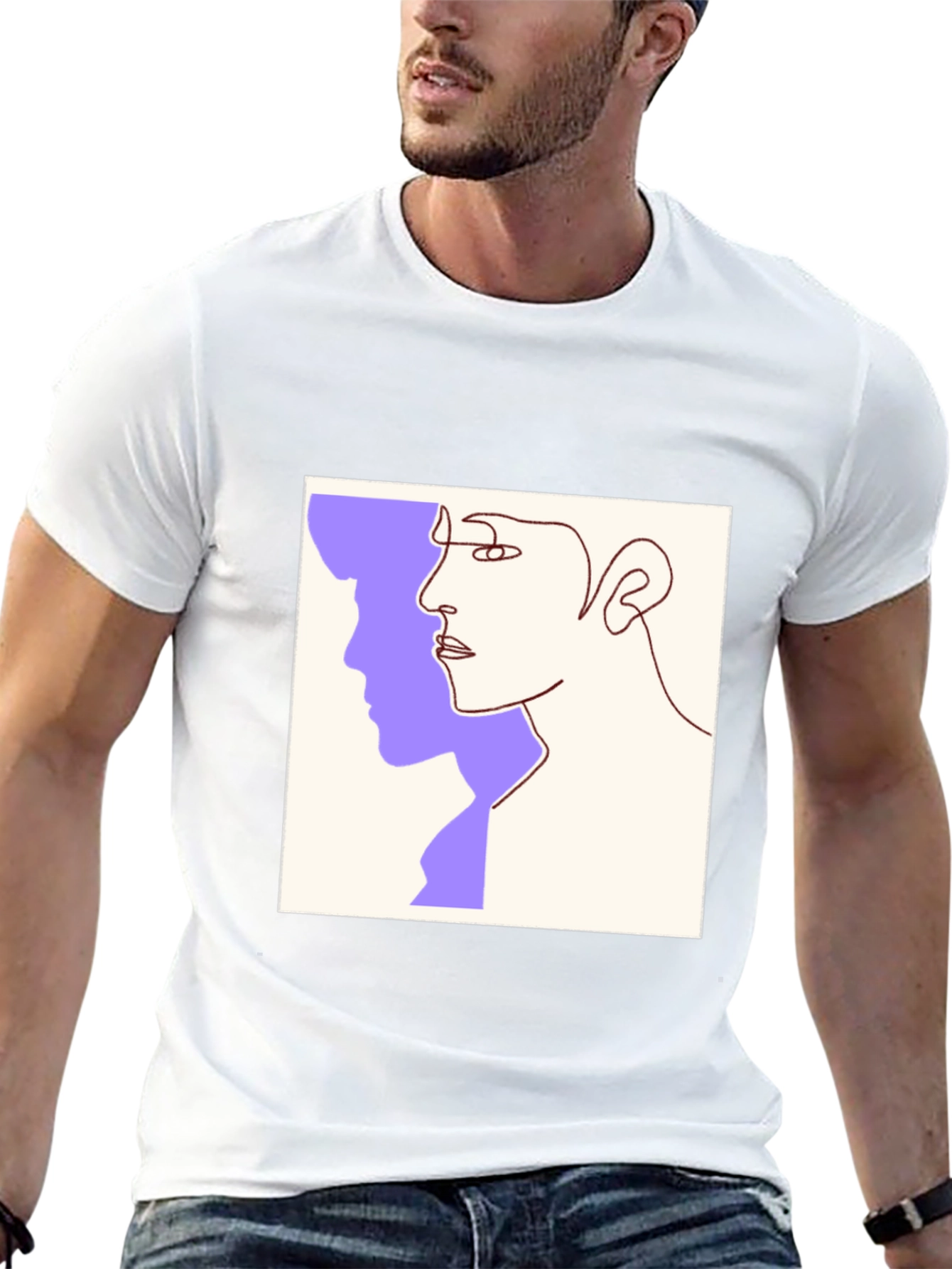 Abstract Face Line Art Graphic Tee