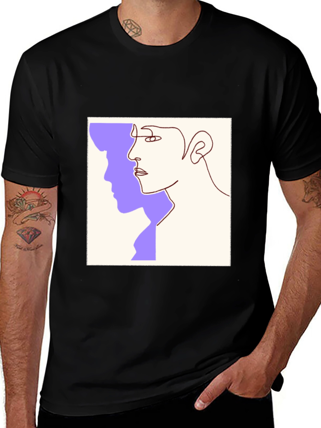 Abstract Face Line Art Graphic Tee
