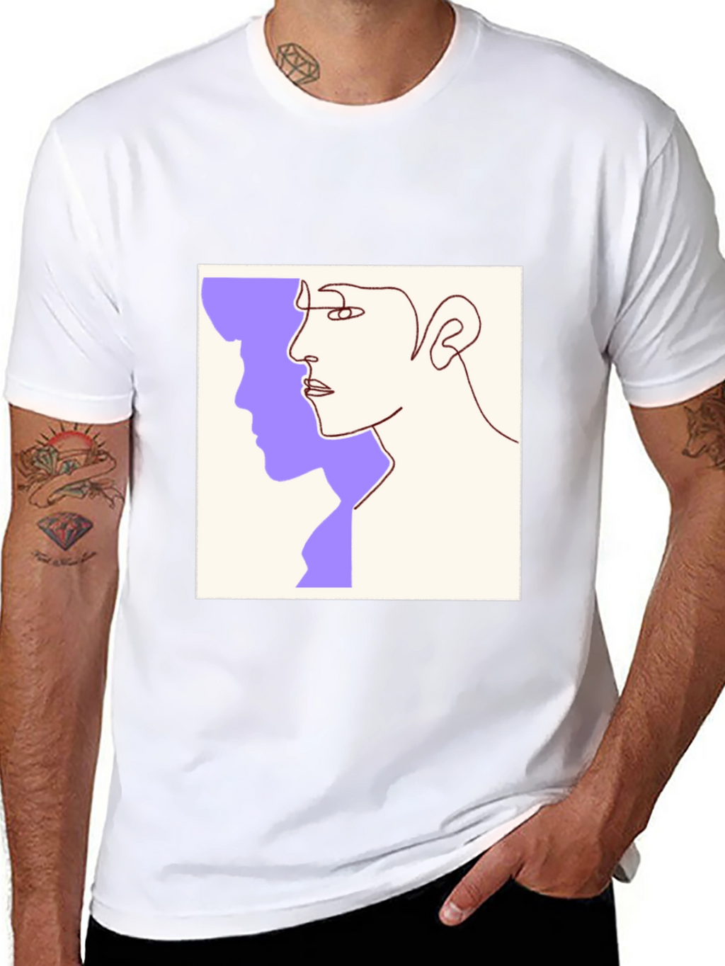Abstract Face Line Art Graphic Tee