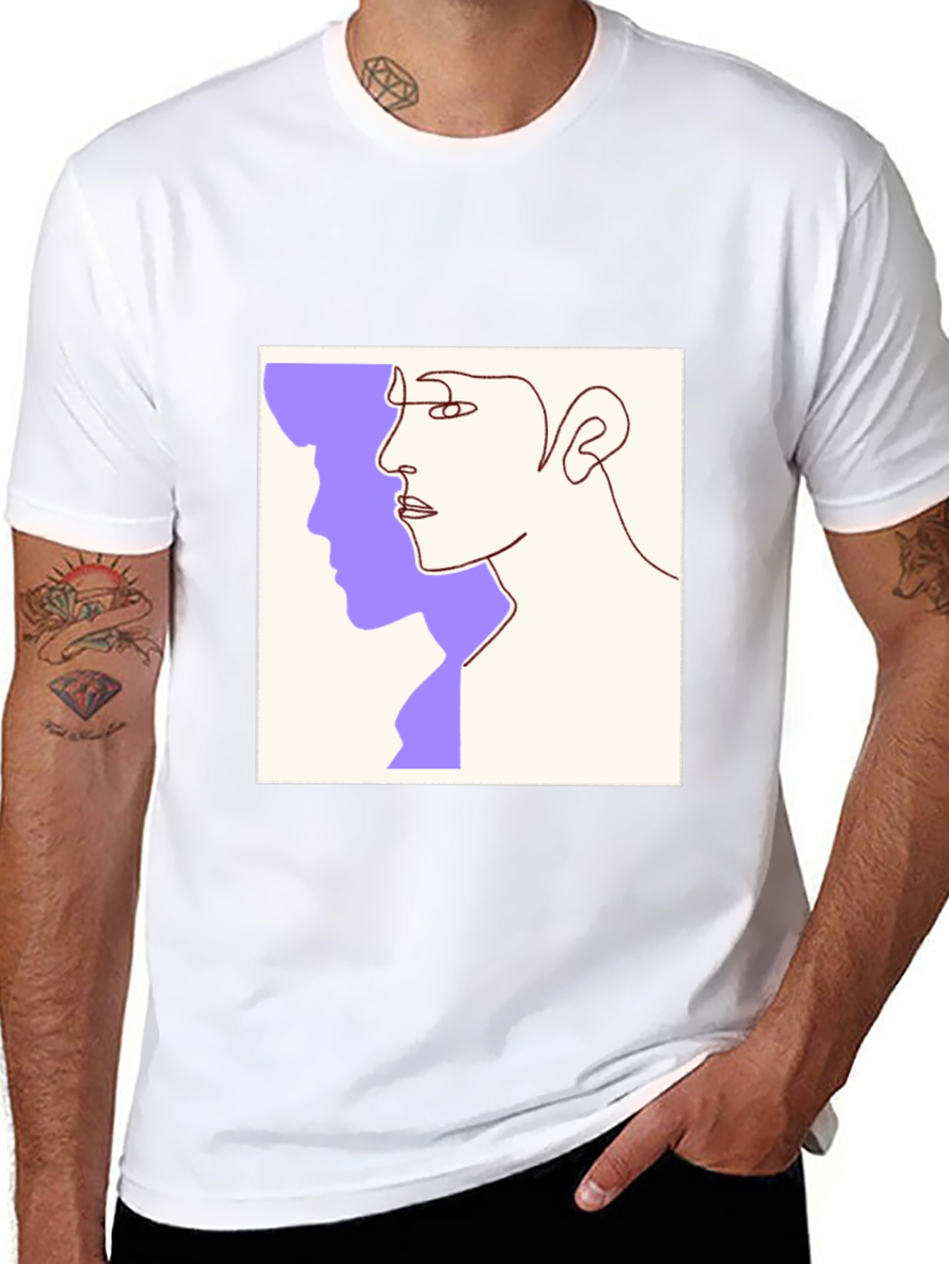 Abstract Face Line Art Graphic Tee
