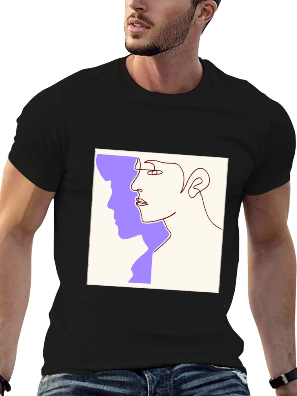 Abstract Face Line Art Graphic Tee