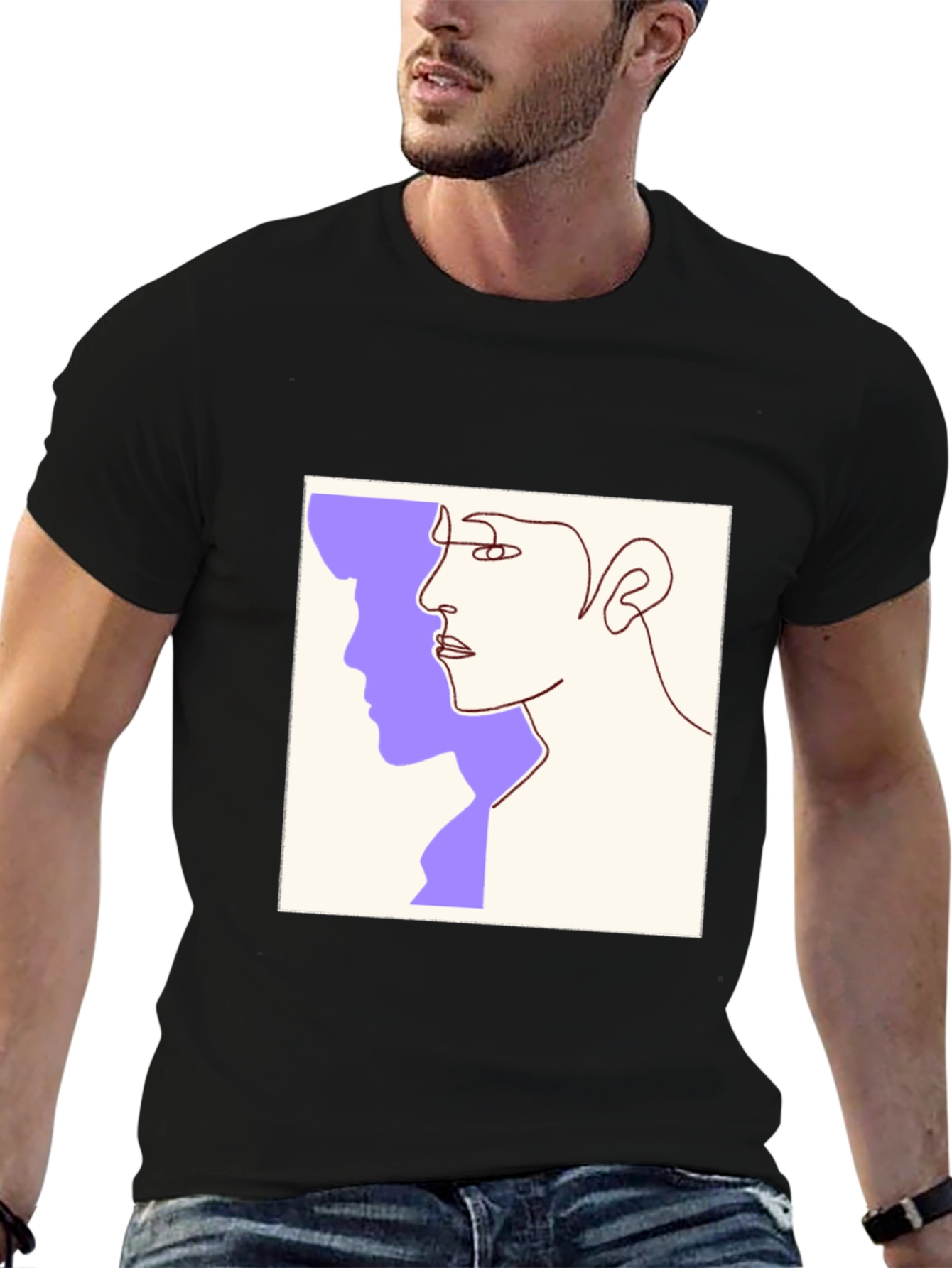 Abstract Face Line Art Graphic Tee