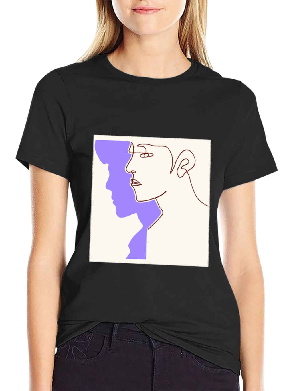 Abstract Face Line Art Graphic Tee