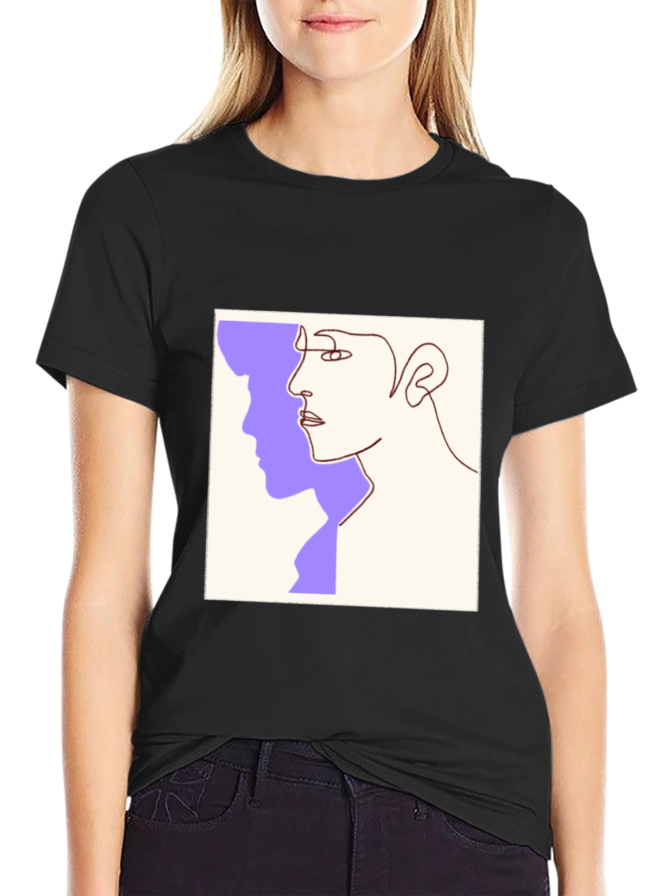 Abstract Face Line Art Graphic Tee