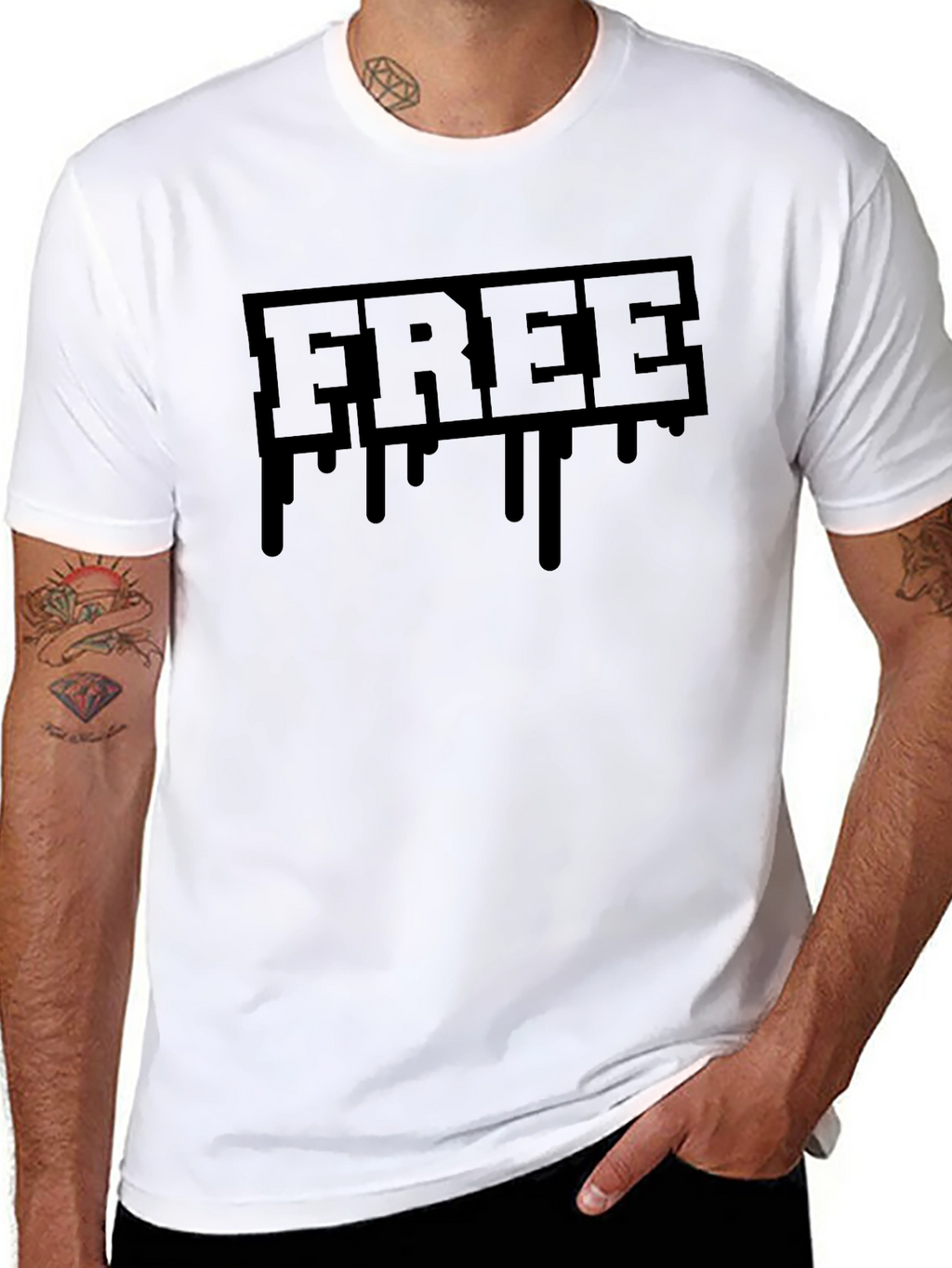 Black Drip FREE Graphic Tee - Streetwear Style