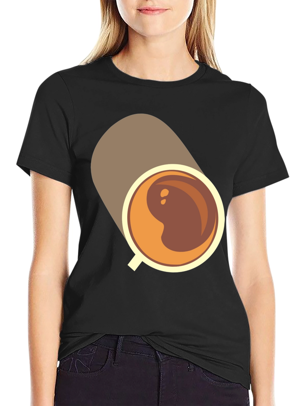 Coffee Cup Graphic Tee - Casual Black T-Shirt