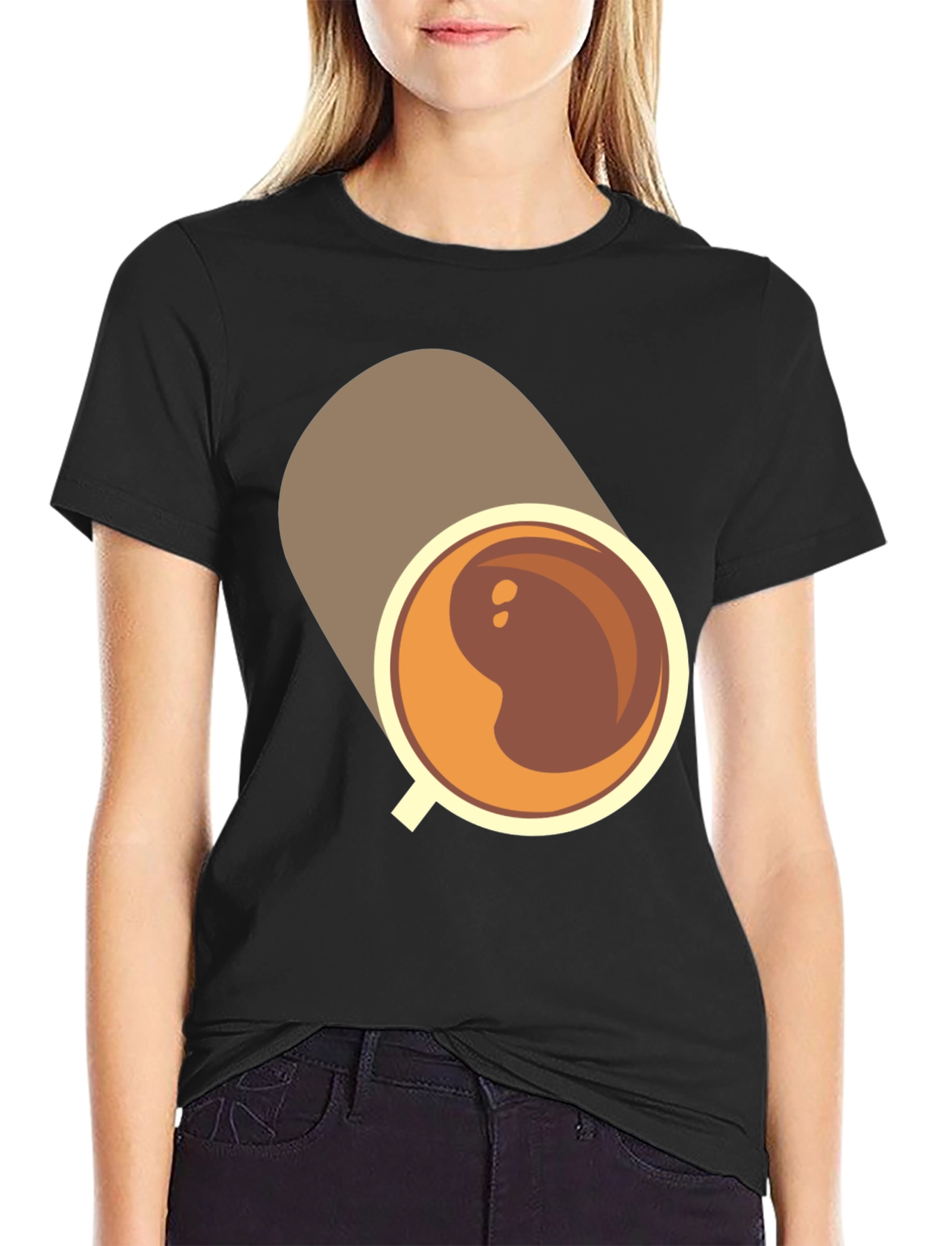 Coffee Cup Graphic Tee - Casual Black T-Shirt