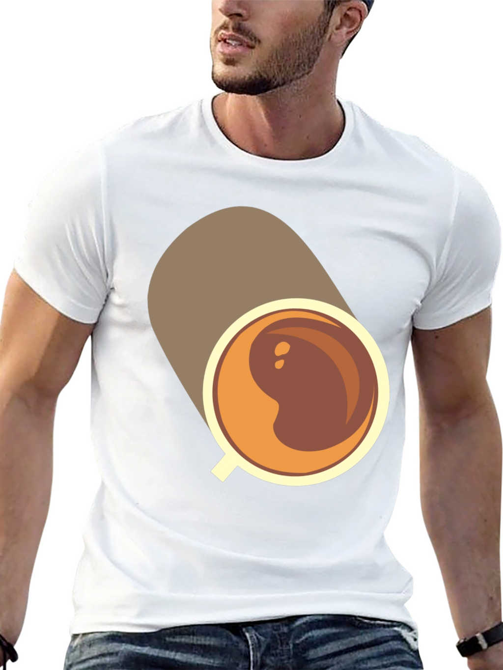 Coffee Cup Graphic Tee - Casual Black T-Shirt