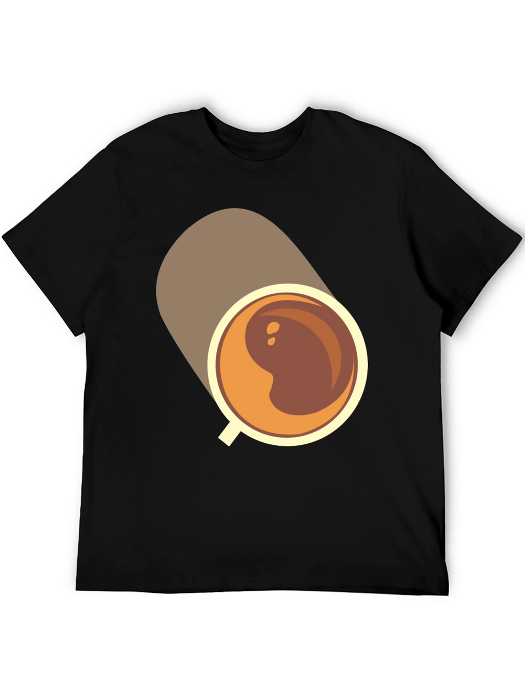 Coffee Cup Graphic Tee - Casual Black T-Shirt