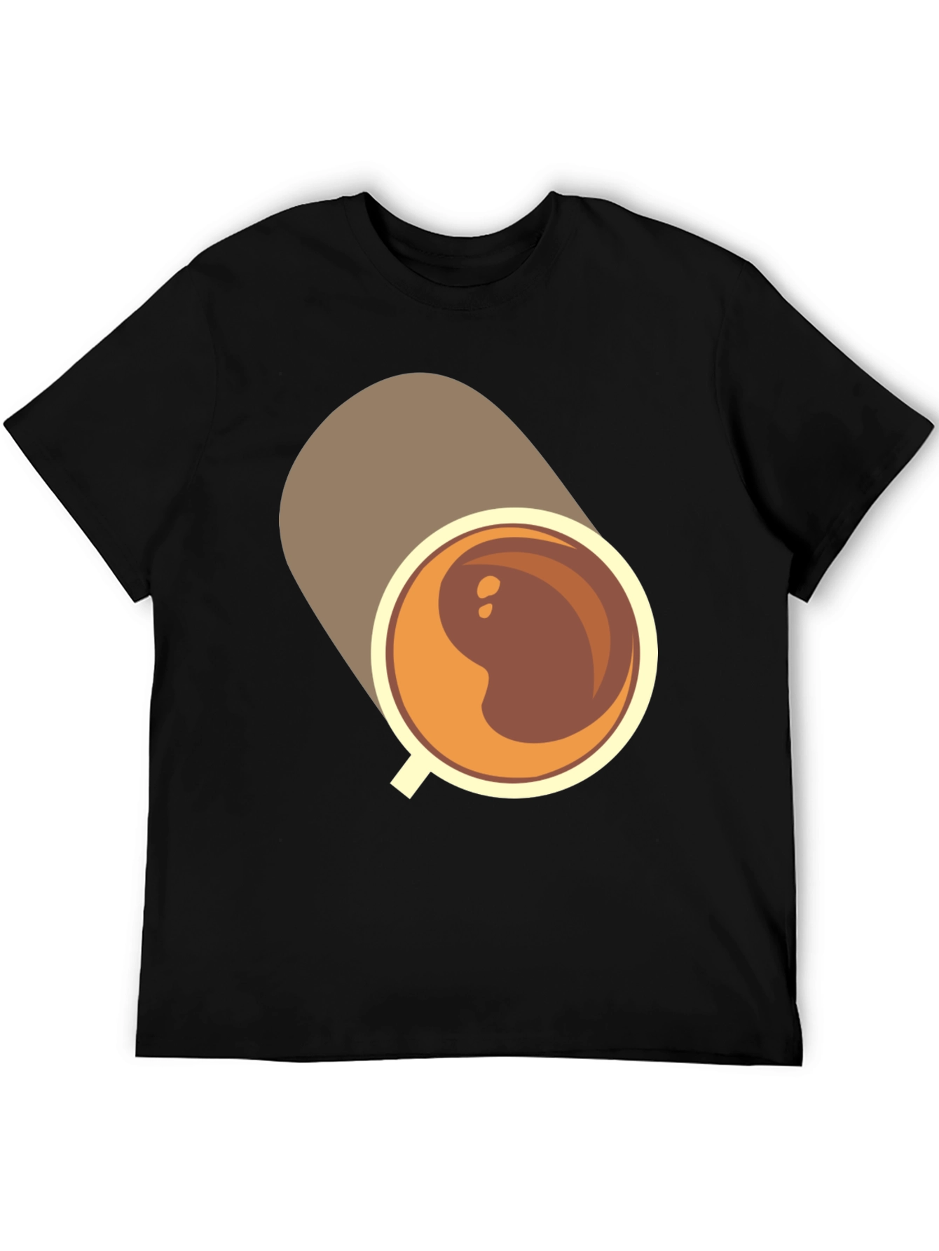 Coffee Cup Graphic Tee - Casual Black T-Shirt