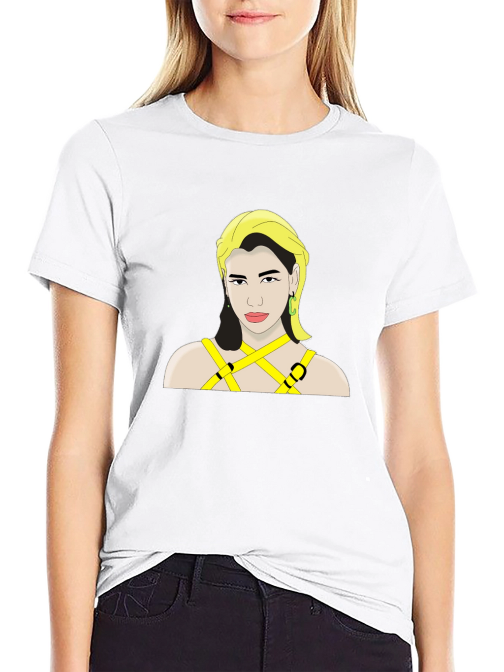 Dua Lipa Graphic Print Black T-Shirt