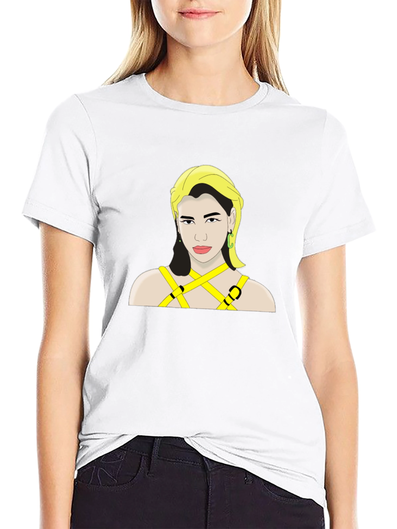 Dua Lipa Graphic Print Black T-Shirt