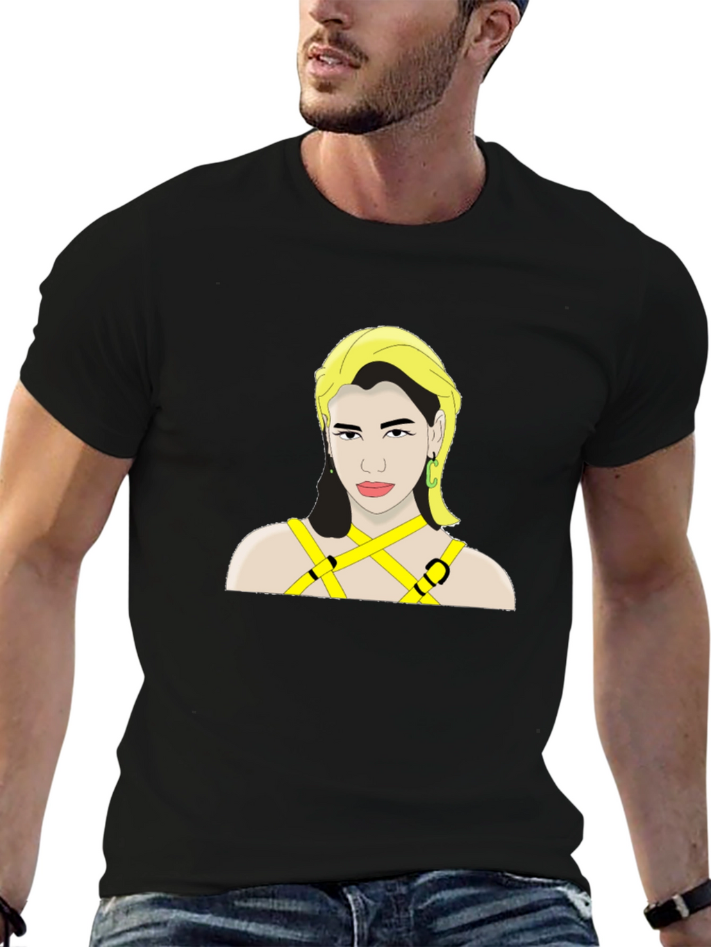 Dua Lipa Graphic Print Black T-Shirt