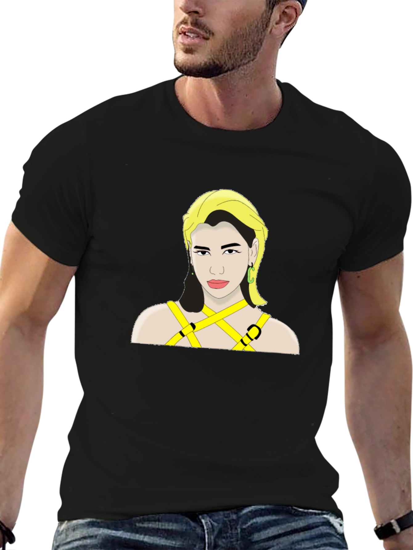 Dua Lipa Graphic Print Black T-Shirt