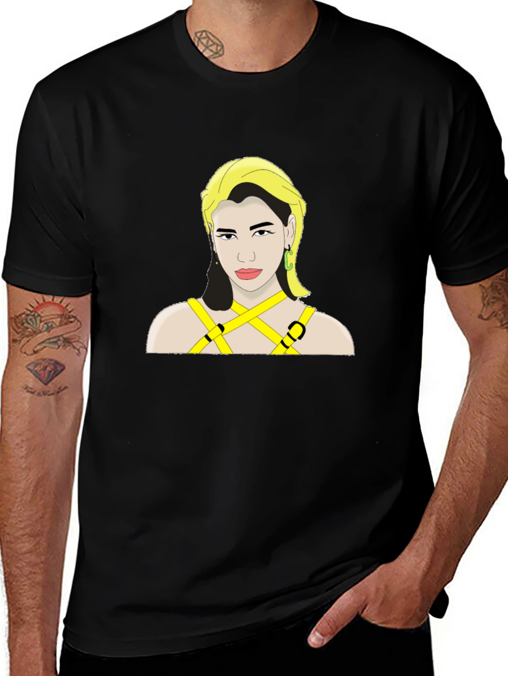 Dua Lipa Graphic Print Black T-Shirt