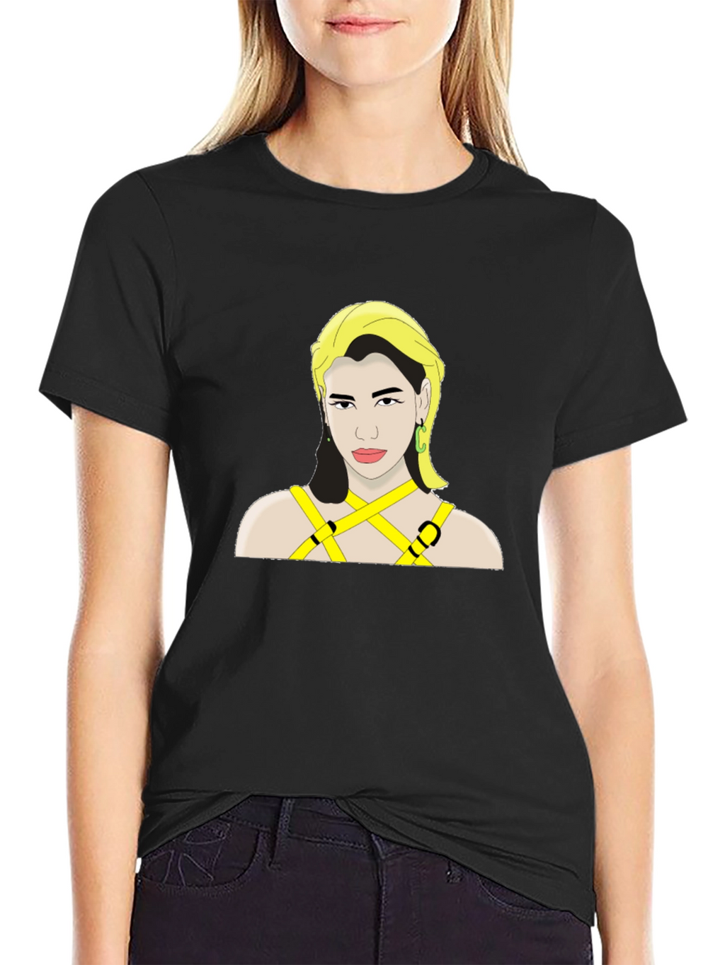 Dua Lipa Graphic Print Black T-Shirt