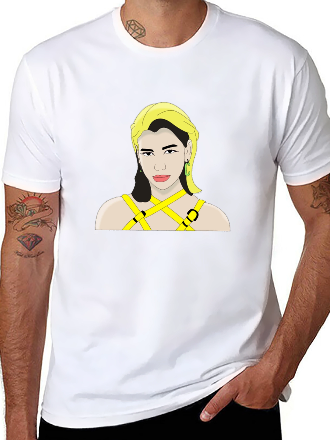 Dua Lipa Graphic Print Black T-Shirt