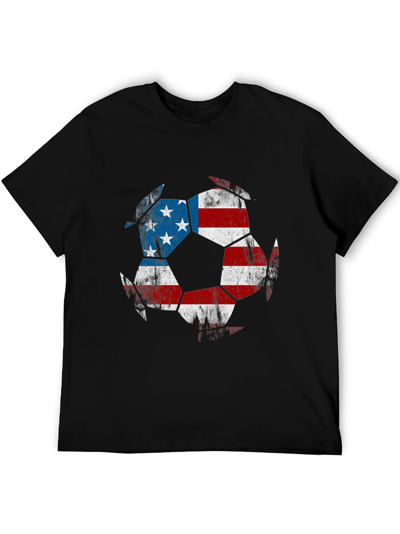 USA Flag Soccer Ball Graphic Tee - Patriotic Shirt