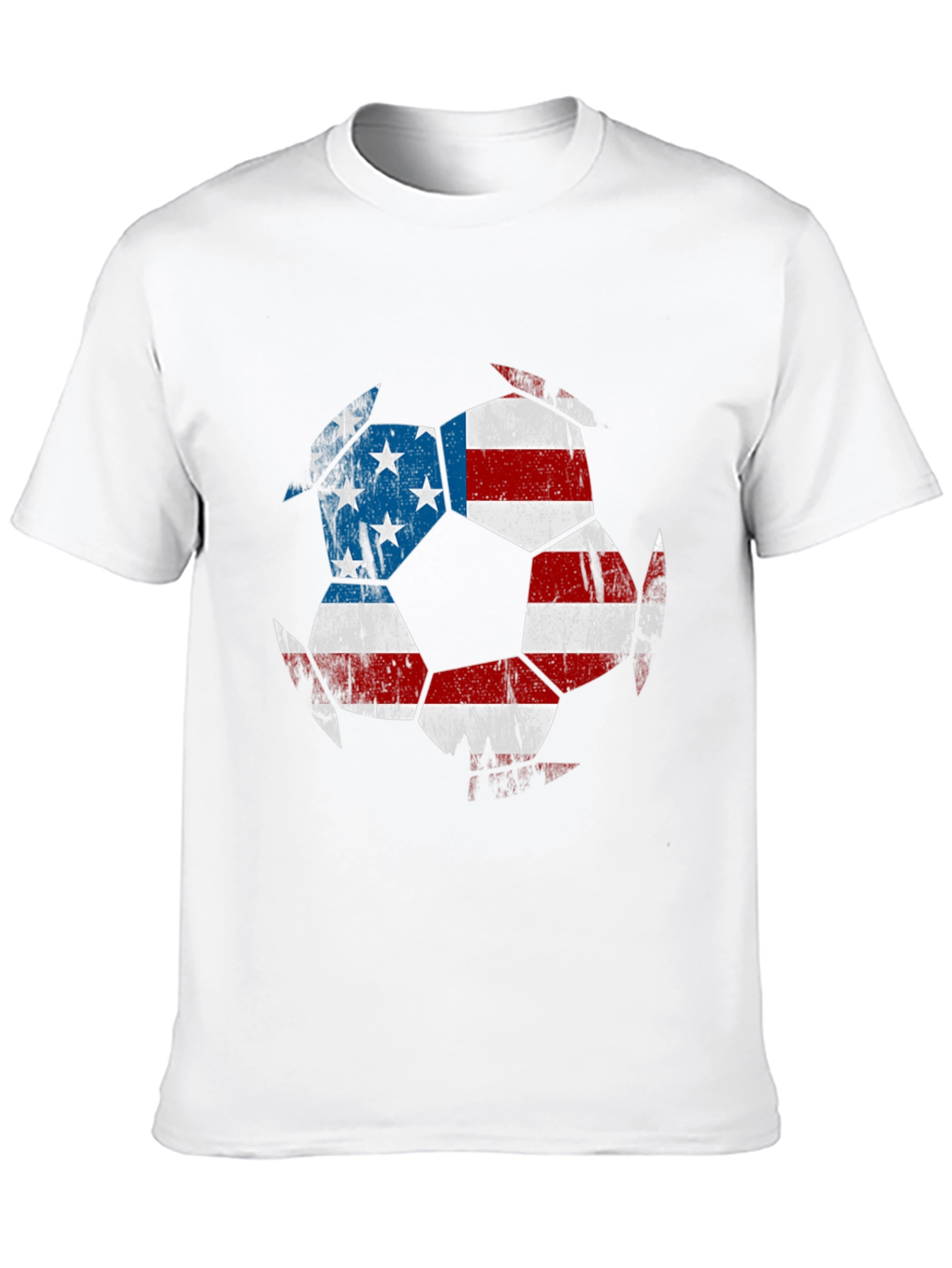 USA Flag Soccer Ball Graphic Tee - Patriotic Shirt