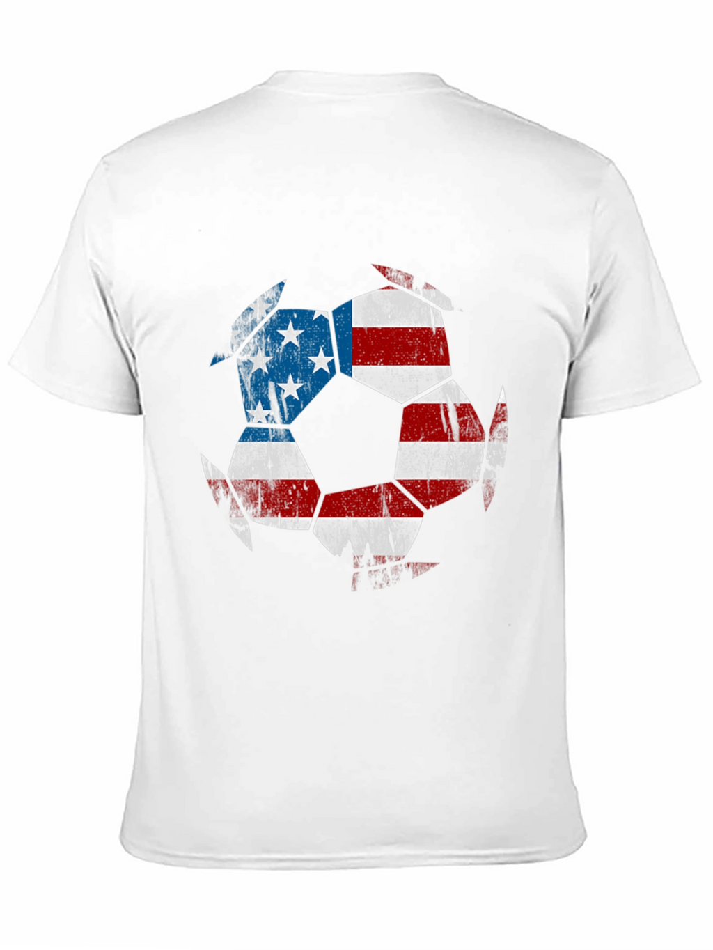 USA Flag Soccer Ball Graphic Tee - Patriotic Shirt