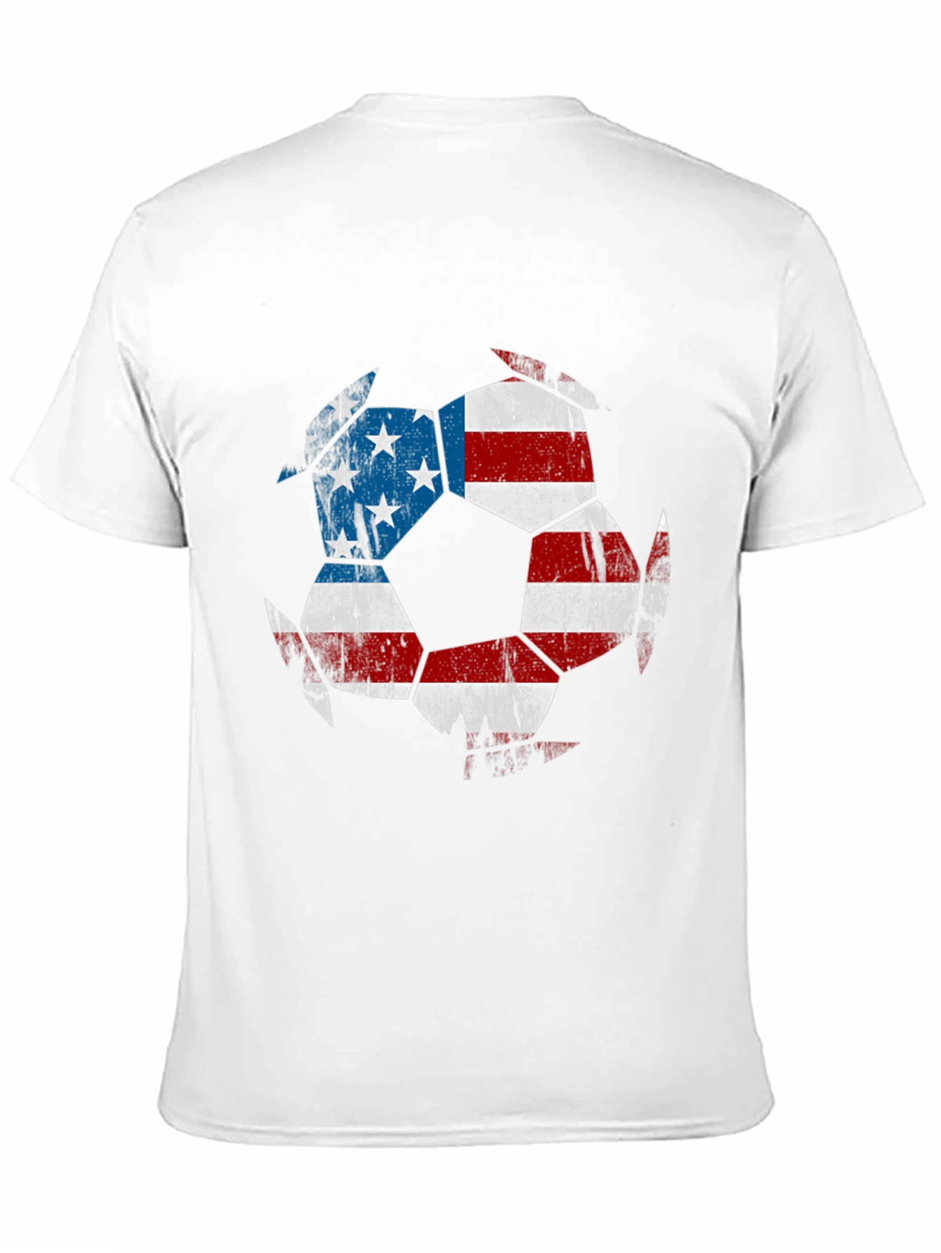 USA Flag Soccer Ball Graphic Tee - Patriotic Shirt