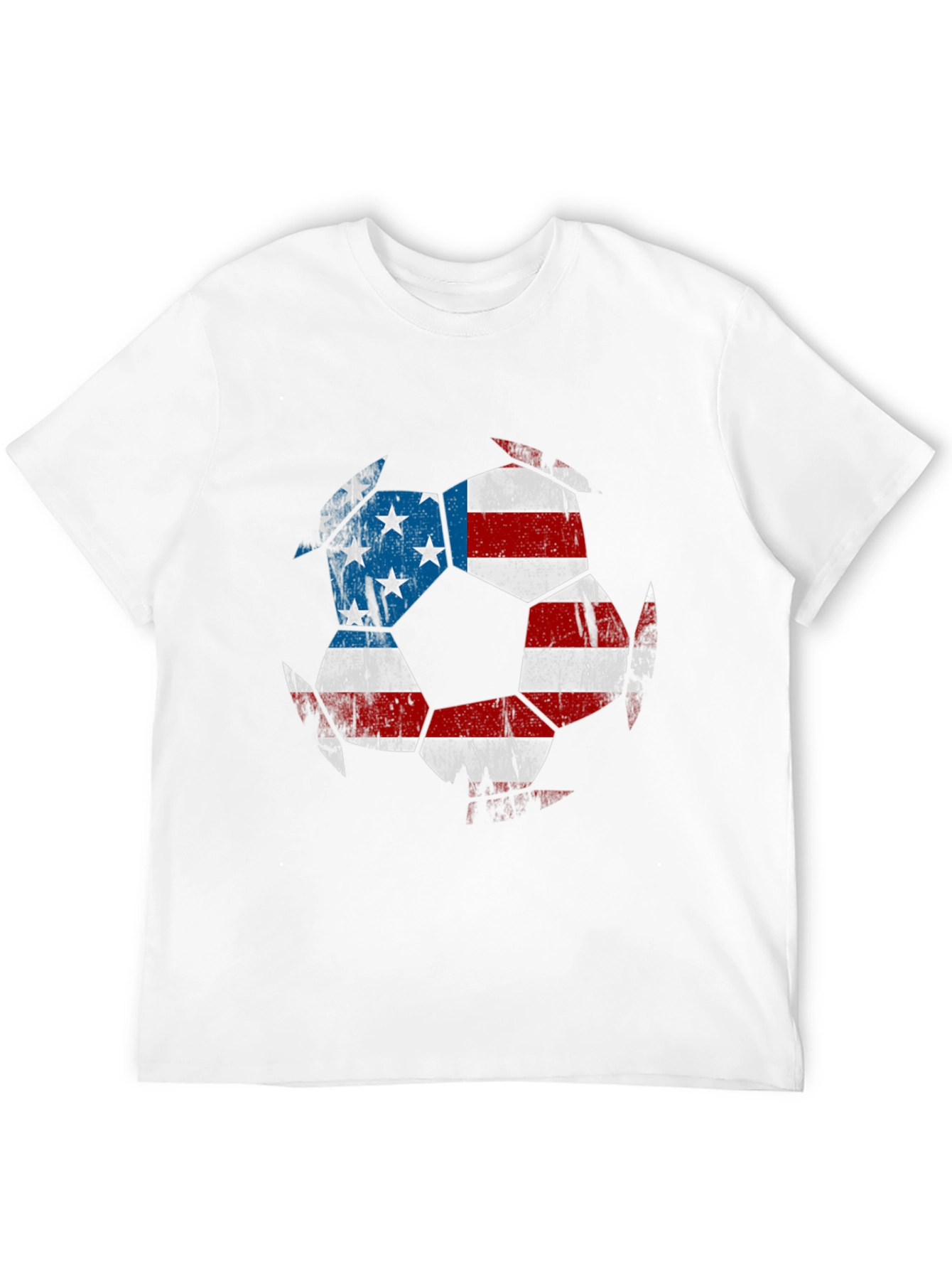 USA Flag Soccer Ball Graphic Tee - Patriotic Shirt