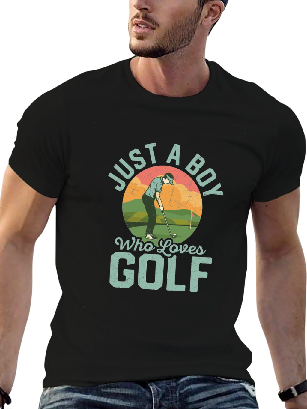 Just A Boy Who Loves Golf Graphic T-Shirt
