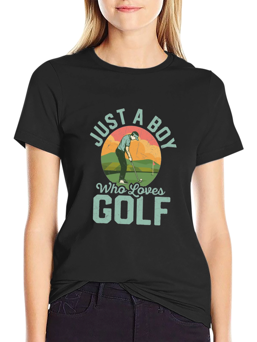 Just A Boy Who Loves Golf Graphic T-Shirt