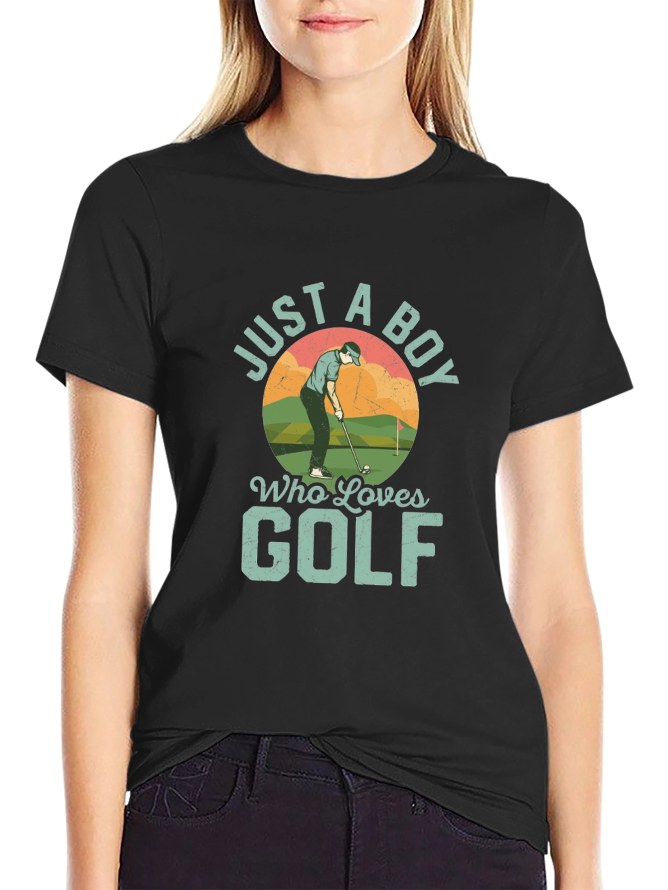 Just A Boy Who Loves Golf Graphic T-Shirt