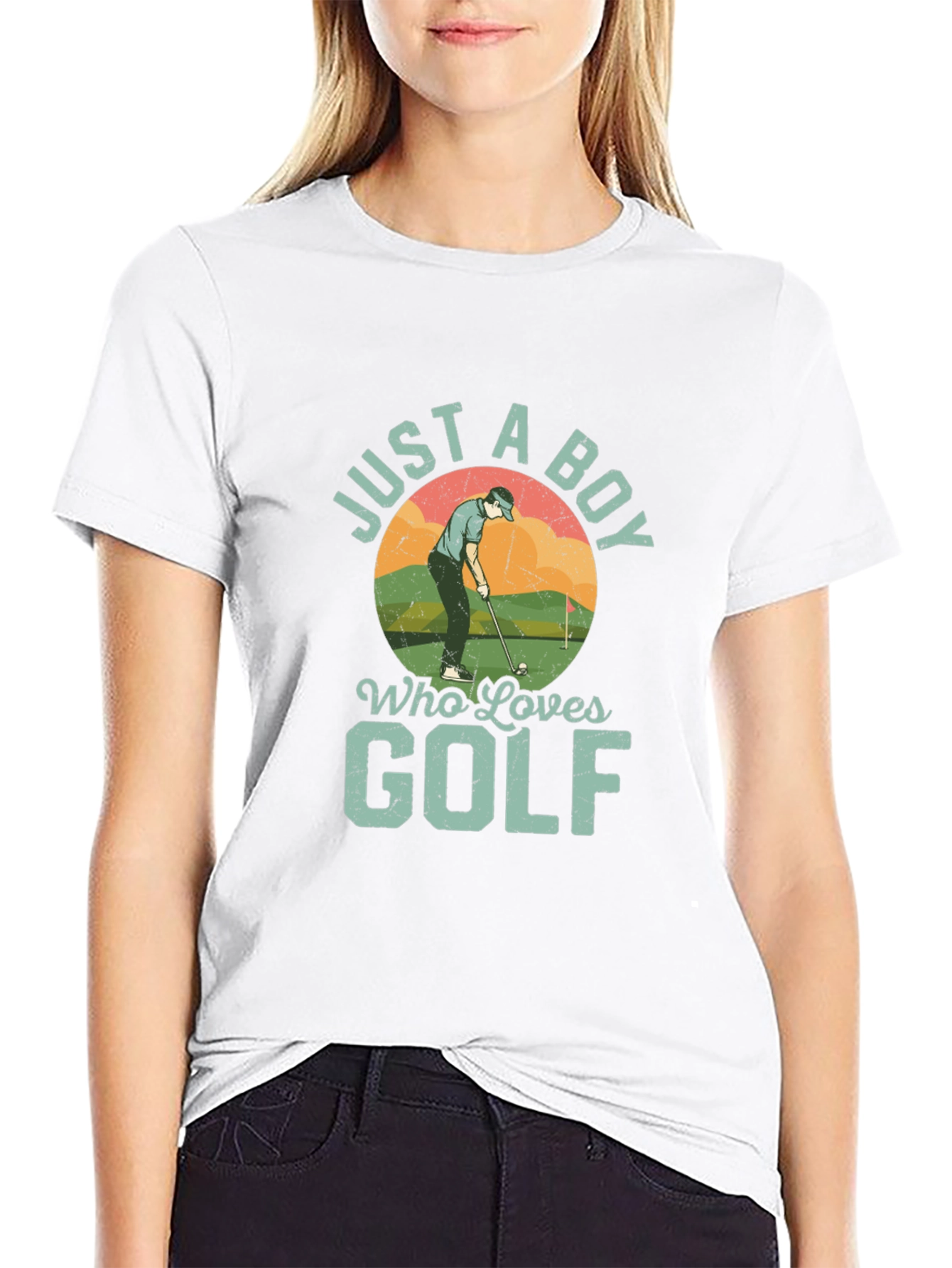 Just A Boy Who Loves Golf Graphic T-Shirt