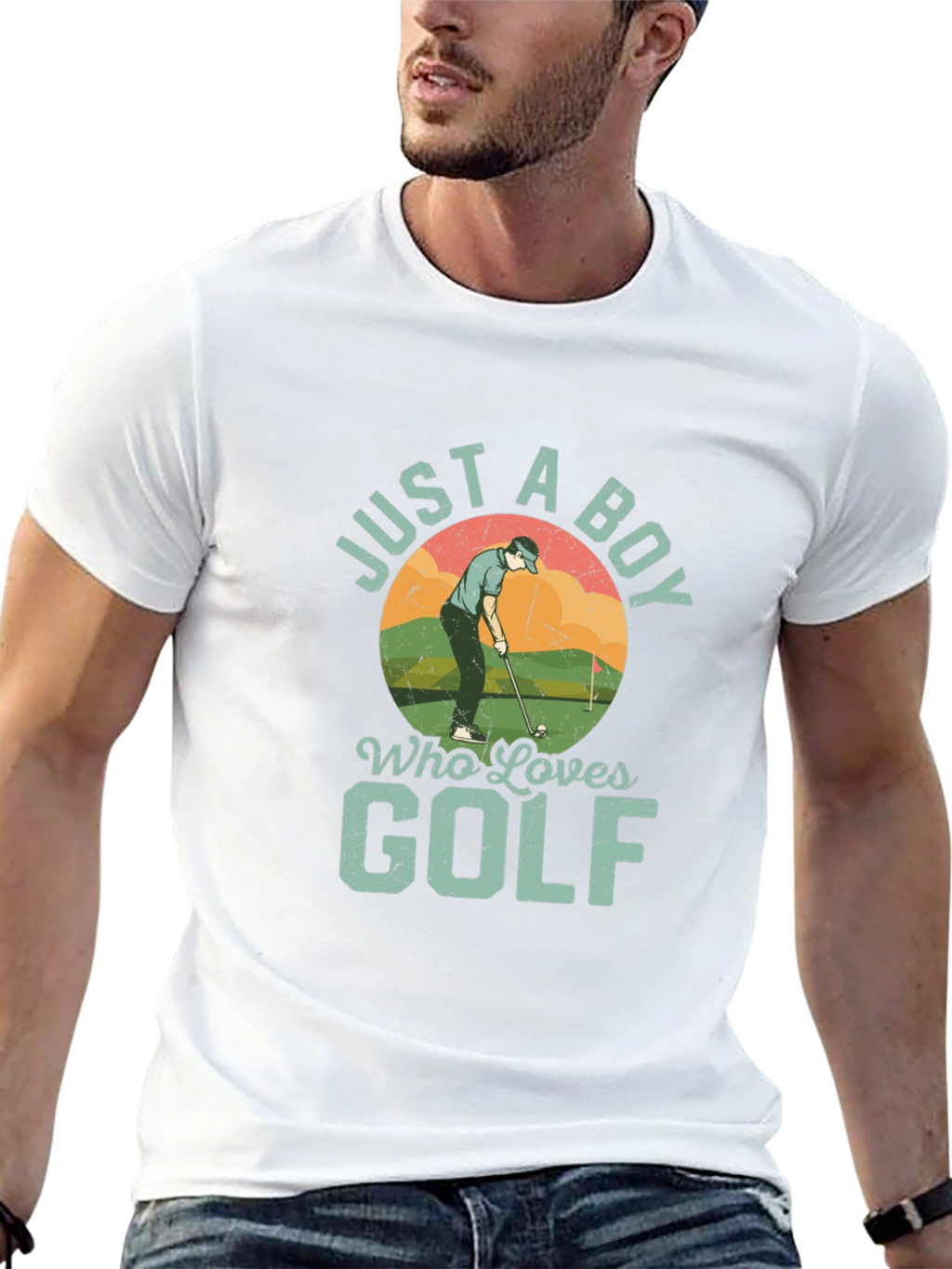 Just A Boy Who Loves Golf Graphic T-Shirt