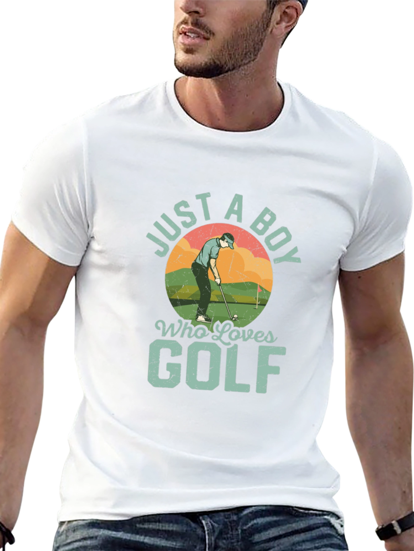 Just A Boy Who Loves Golf Graphic T-Shirt
