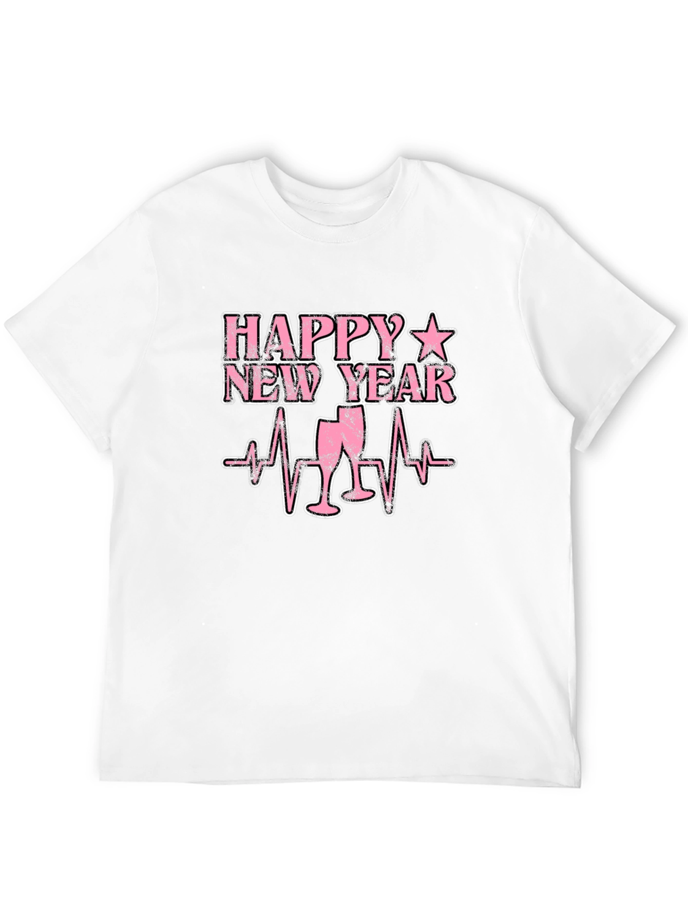 Happy New Year T-Shirt - Heartbeat Champagne