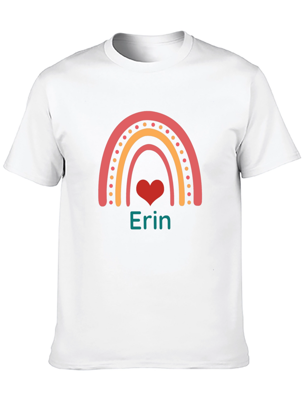 Erin Rainbow Heart Personalized T-Shirt