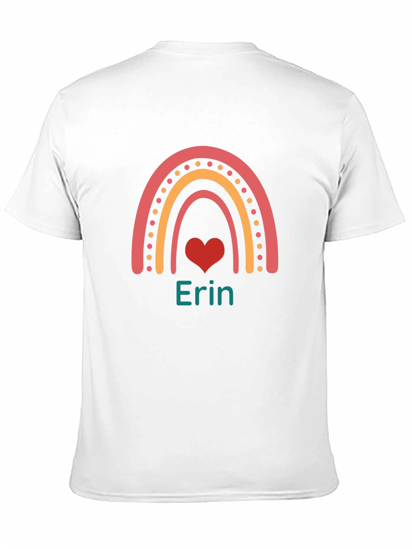 Erin Rainbow Heart Personalized T-Shirt