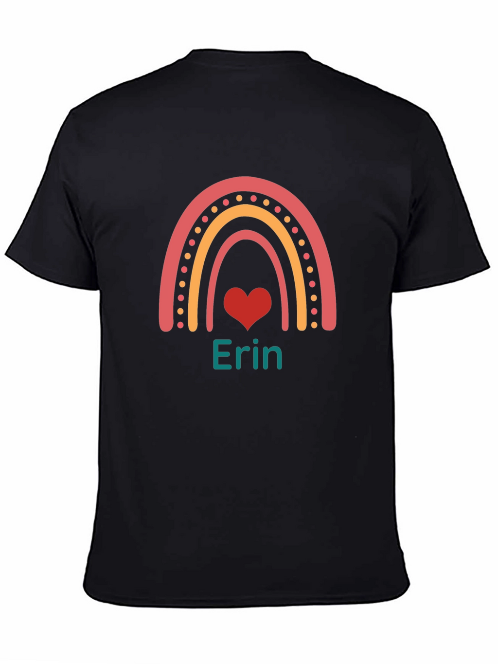 Erin Rainbow Heart Personalized T-Shirt
