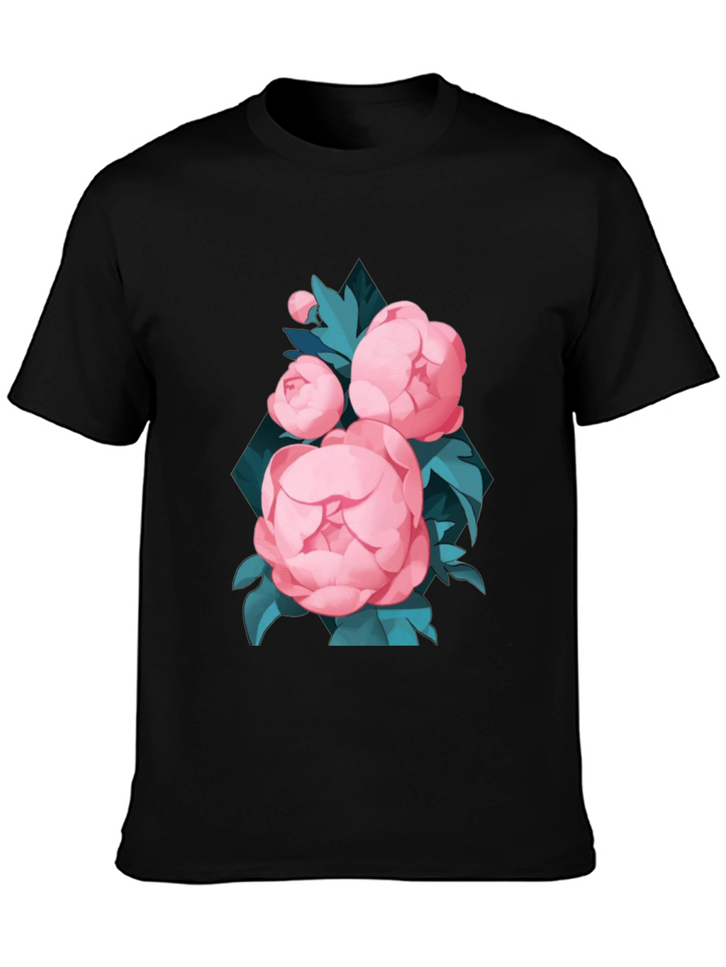Black Floral T-Shirt for Men