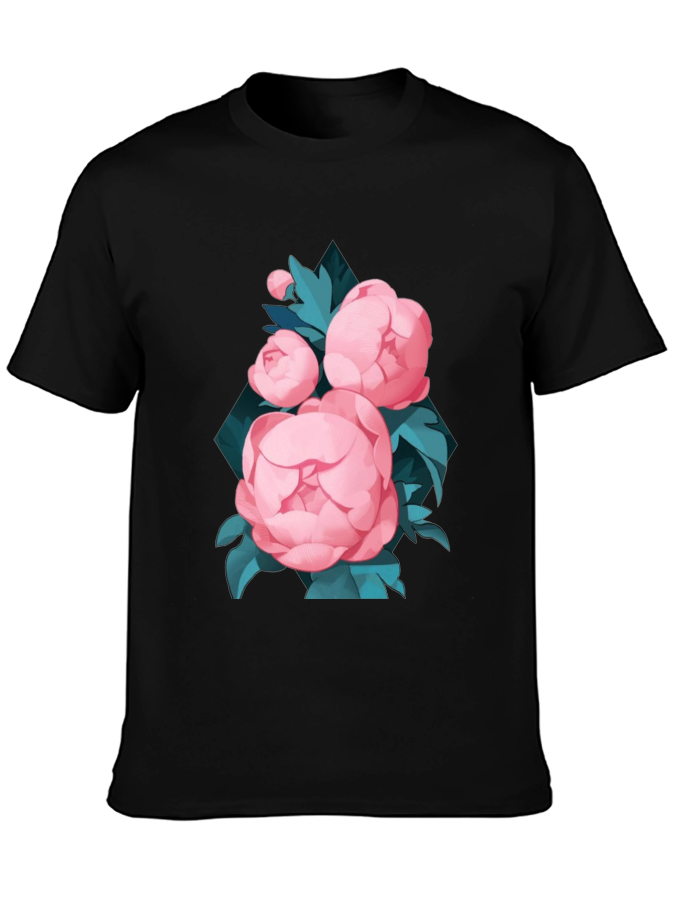 Black Floral T-Shirt for Men