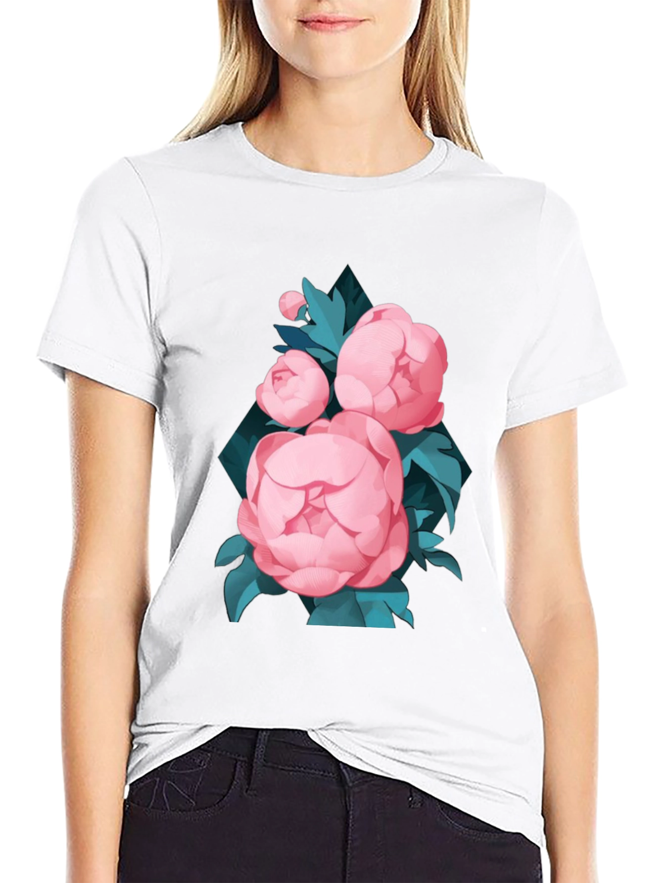 Black Floral T-Shirt for Men