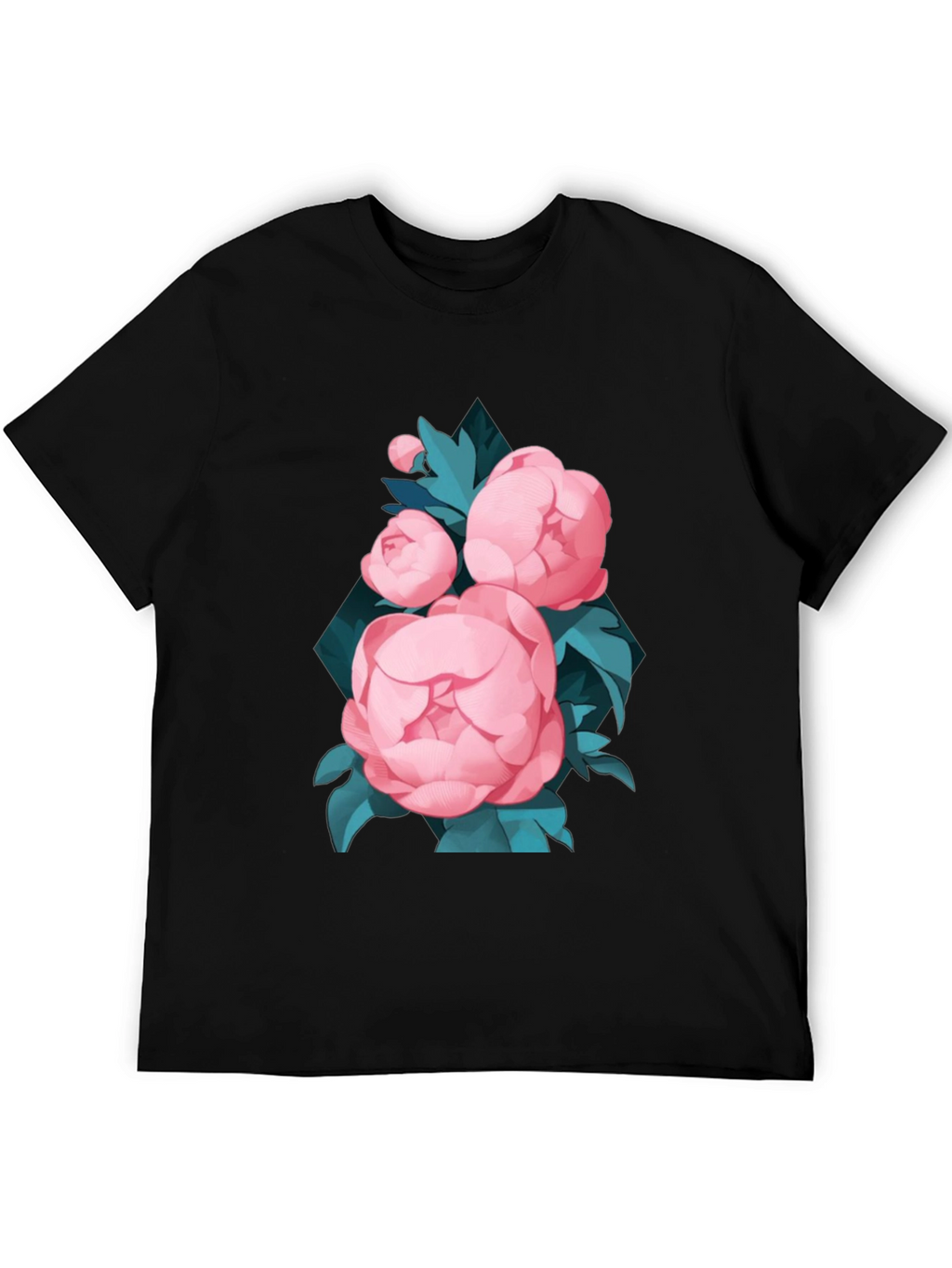 Black Floral T-Shirt for Men