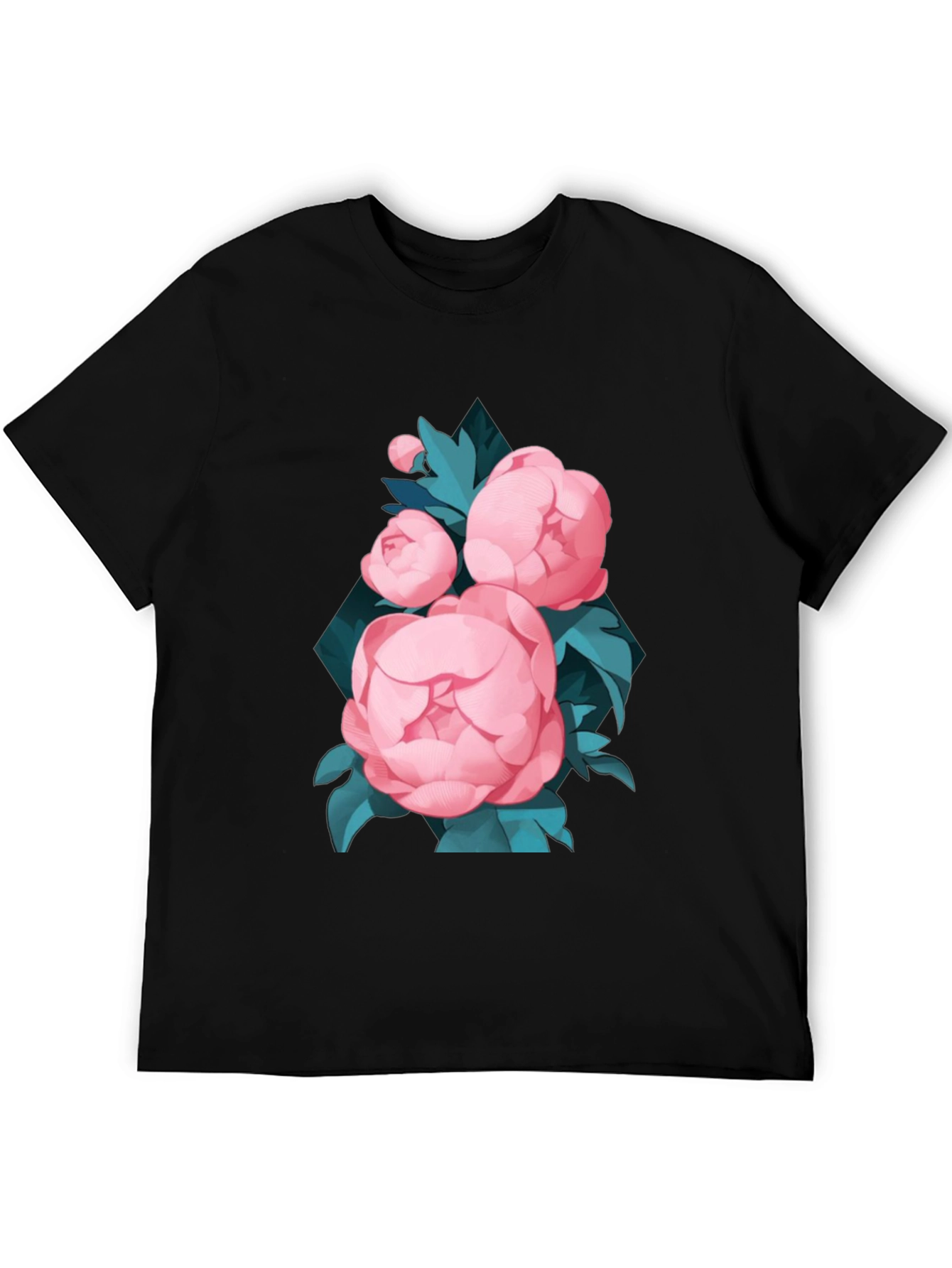 Black Floral T-Shirt for Men
