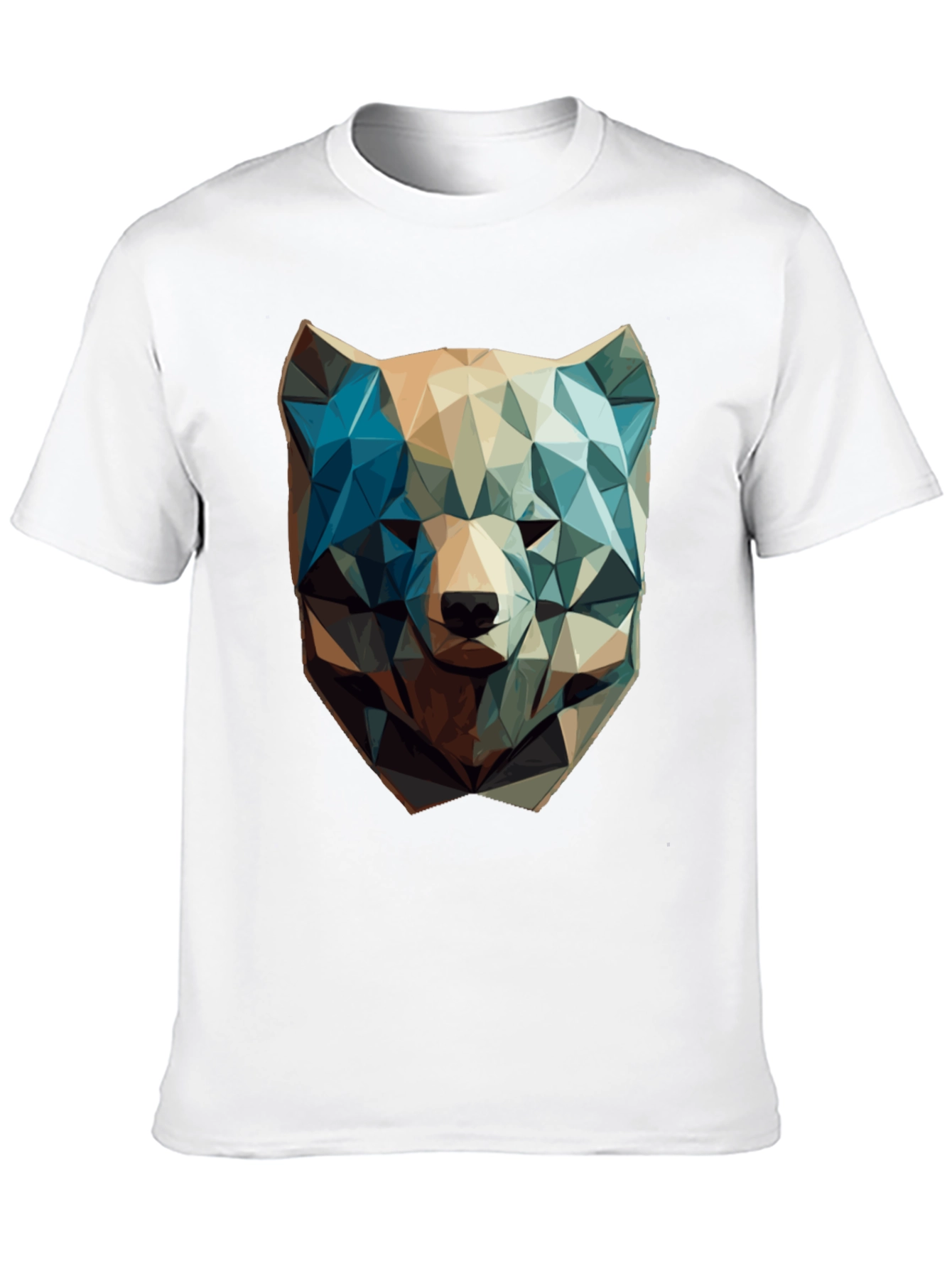 Geometric Bear Graphic Tee - Modern Style